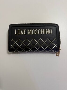 Love Moschino Black Studded Zip Wallet